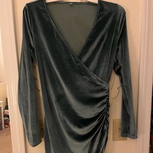 Cocktail dress.  Blue/green velvet
